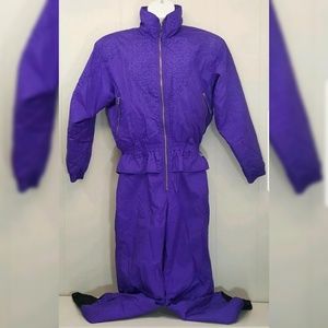 Edelweiss 12 Ski Snow Suit Purple Floral‎ Roses
